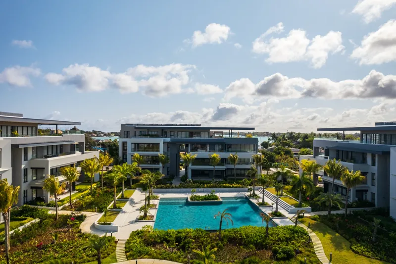 Aerial view of Mont Choisy estate, Mauritius