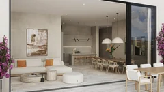 Terrasse couverte et salon ouvert aux Penthouses The Signature, Mont Choisy